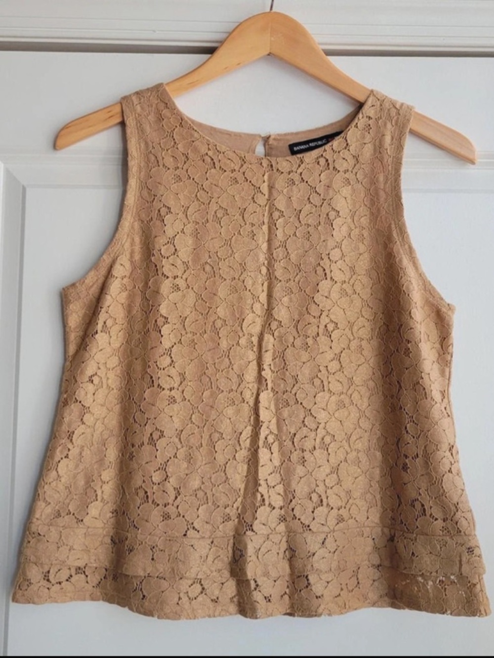 Banana Republic x Mad Men vintage collaboration piece, shimmer lace cropped top.
